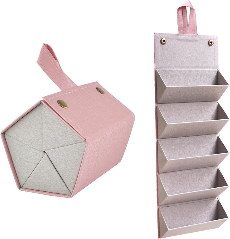 Kenpal Sunglasses Storage Organizer Holder Foldable Travel Case with 5 Slot Compartments for Multiple Glasses - Image 1